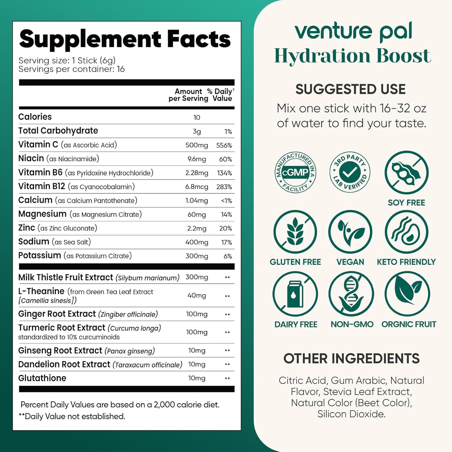 Venture Pal Daily Hydration + Liver Support Stick – Nightly Detox Ritual for Wellness Routines