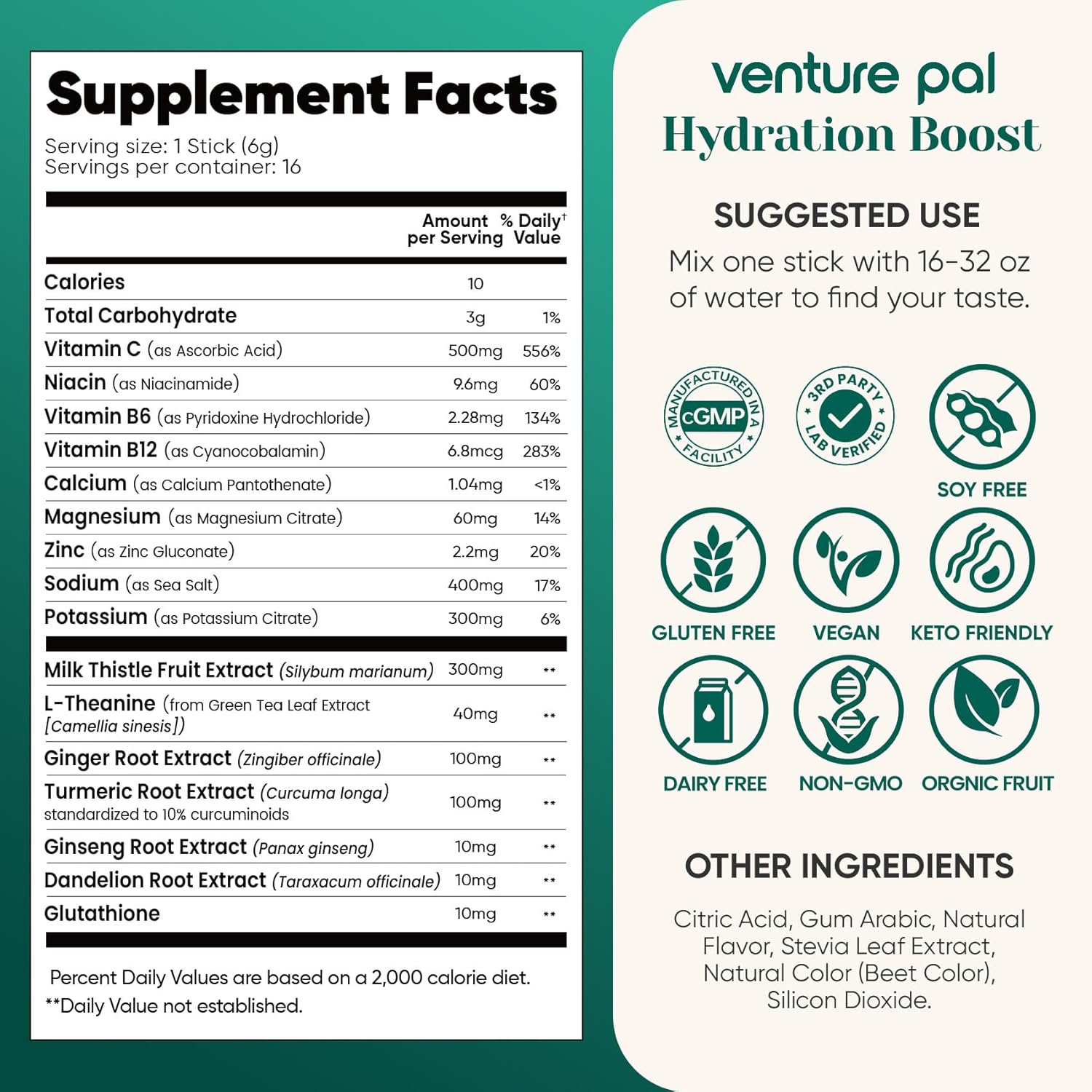 Venture Pal Daily Hydration + Liver Support Stick – Nightly Detox Ritual for Wellness Routines