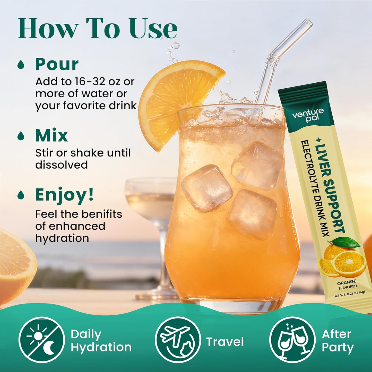 Venture Pal Daily Hydration + Liver Support Stick – Nightly Detox Ritual for Wellness Routines