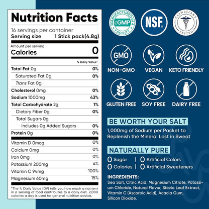 Venture Pal Electrolyte Powder Packets – Daily Self-Care Hydration Ritual for POTS Relief and Energy Balance