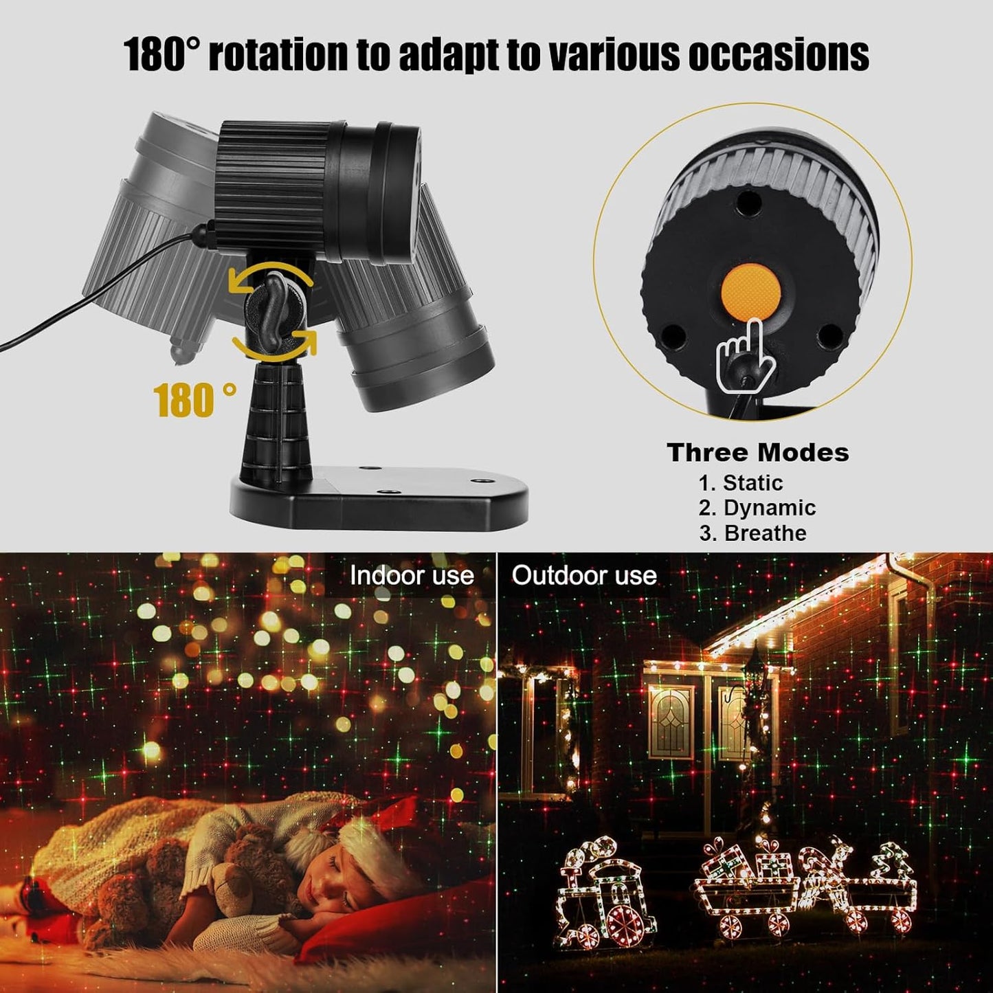 versatile mounting: round base, long ground stake, or wall mount