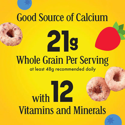 Very Berry Cheerios Real Strawberry Cereal with Whole Grain Oats – Kid-Approved Lunchbox Snack for Gluten-Sensitive Classrooms