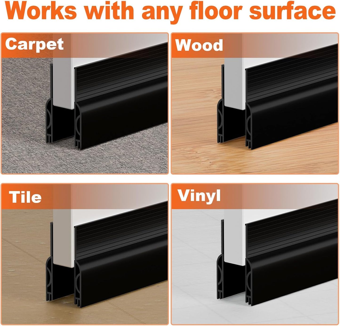 VibraGate Door Draft Stopper – Cozy Front Entry Décor Accent, Weather Stripping Door Seal for Stylish Homes