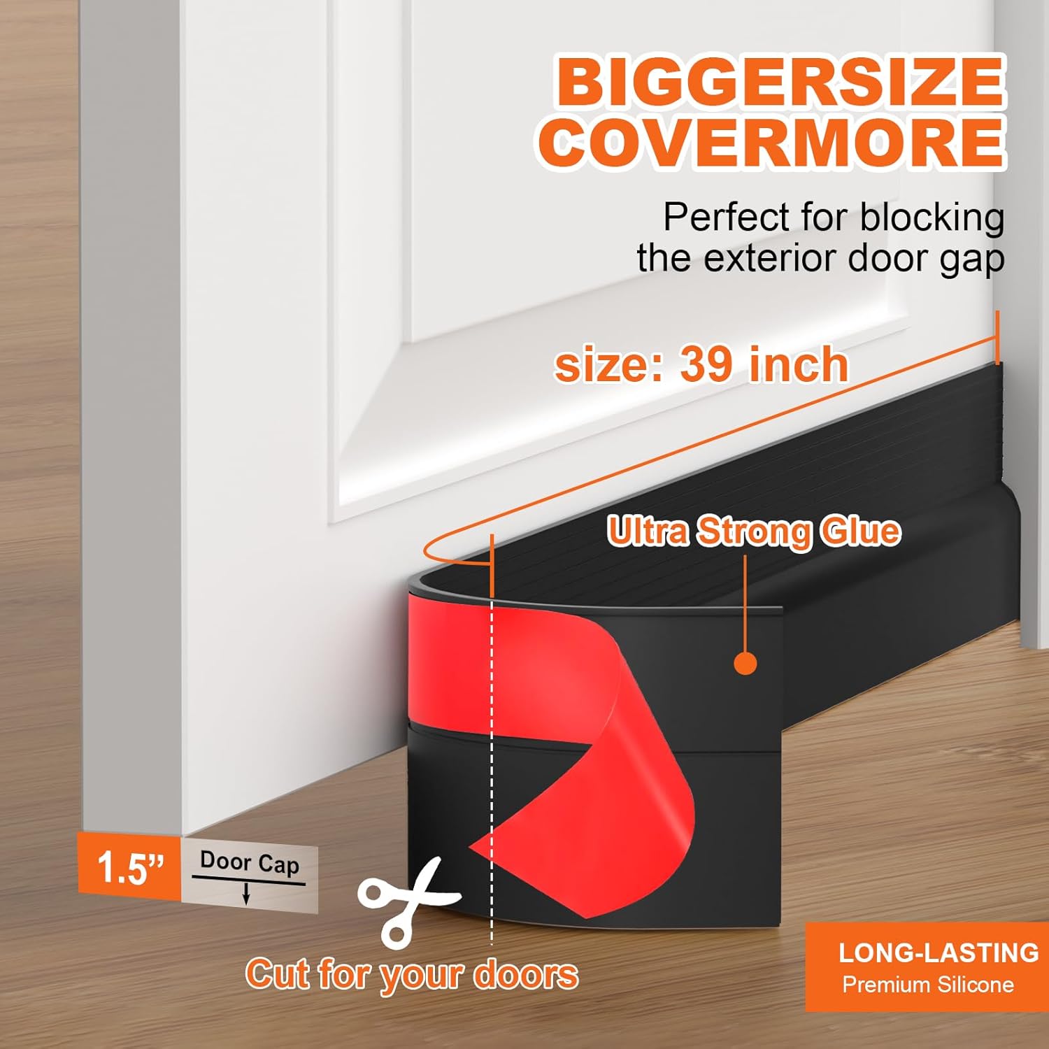 VibraGate Door Draft Stopper – Cozy Front Entry Décor Accent, Weather Stripping Door Seal for Stylish Homes