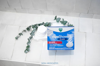 Vicks VapoShower Plus Shower Bombs – High-End Aromatherapy Tablet for a Sophisticated At-Home Spa Experience, 12 ct