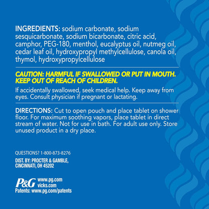 Vicks VapoShower Plus Shower Bombs – High-End Aromatherapy Tablet for a Sophisticated At-Home Spa Experience, 12 ct