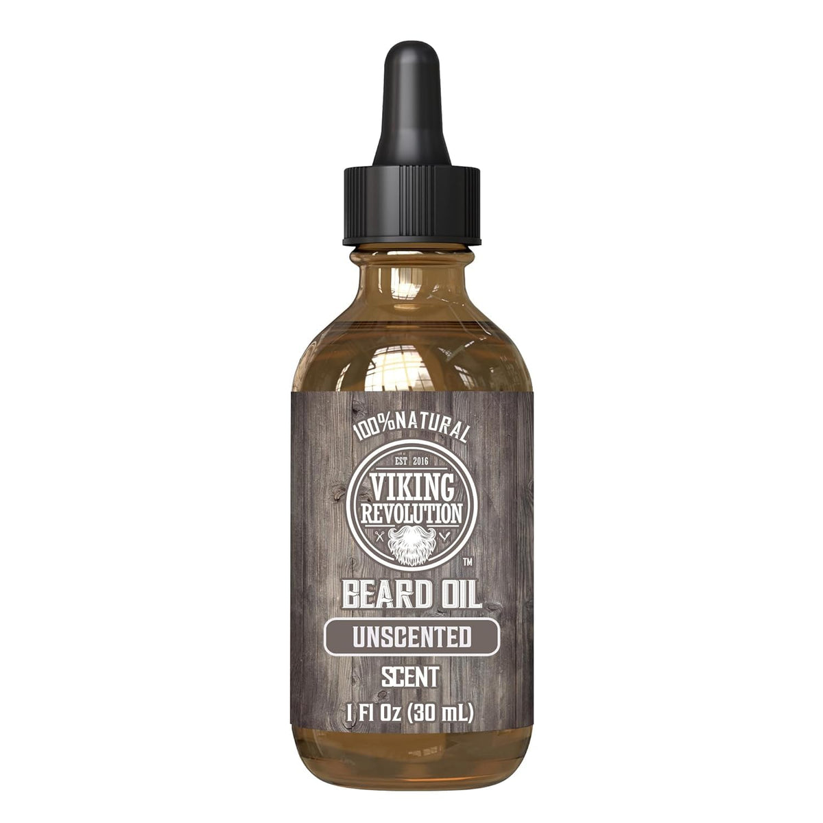 Viking Revolution Beard Oil - Stress Relief Grooming Ritual, Unscented Beard Oil for Evening Routine