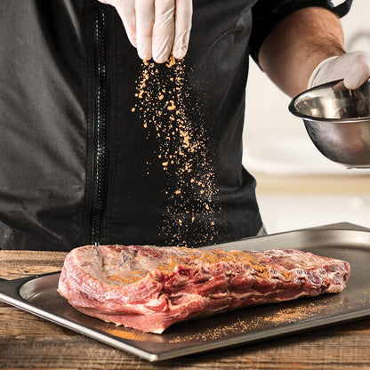 visible coarse-grind seasoning flakes for premium visual appeal