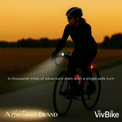 VivBike Rechargeable Bicycle Lights Set – High-Visibility Front and Rear LED for Safer Night Commutes