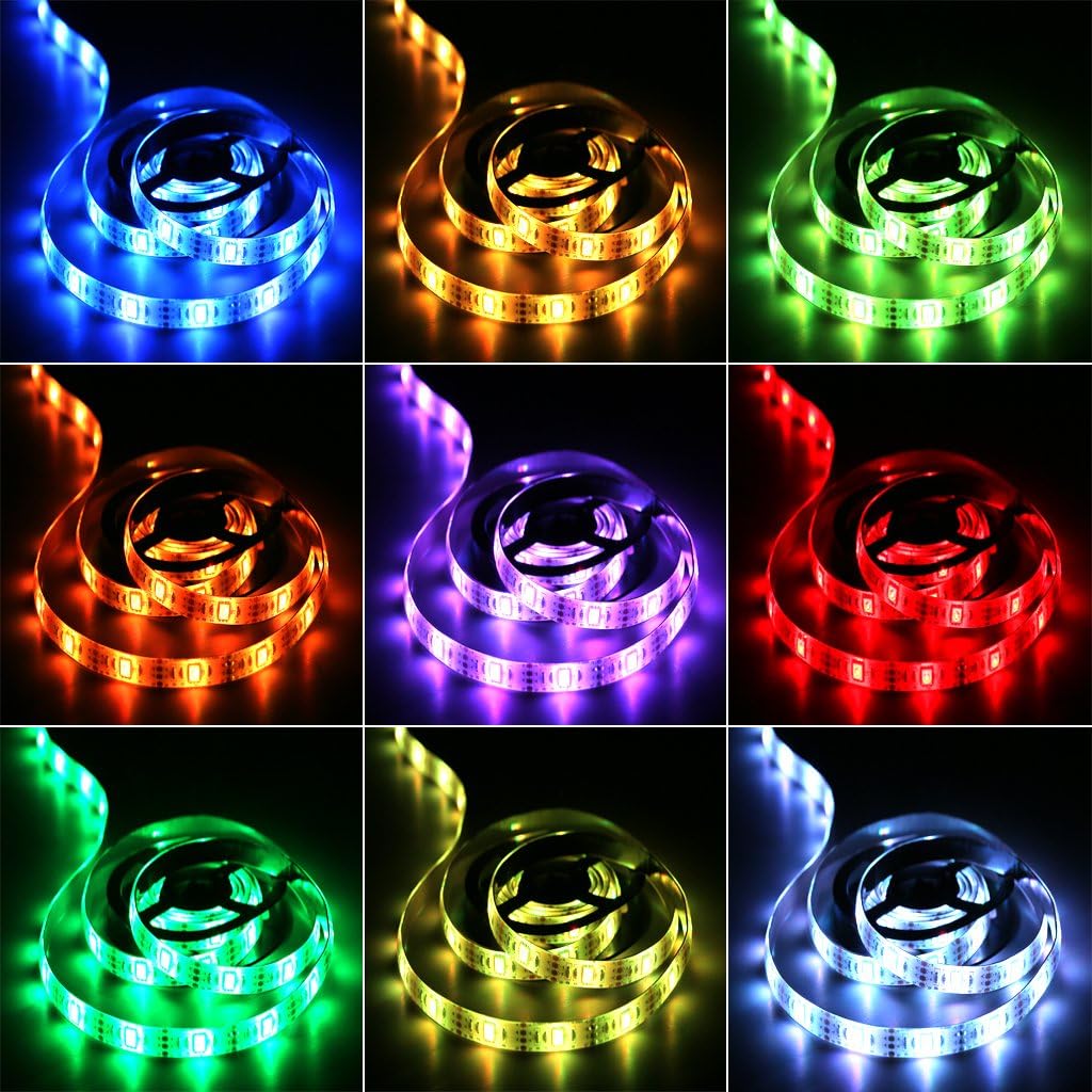 VOLTRONIC GlowStrip LED Strip Lights – Bedroom Decor Accent, Color Changing RGB Ambient Lighting