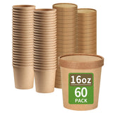bloomoon 60 Pack Paper Food Containers – Understated To-Go Cups for Intentional Home Organization