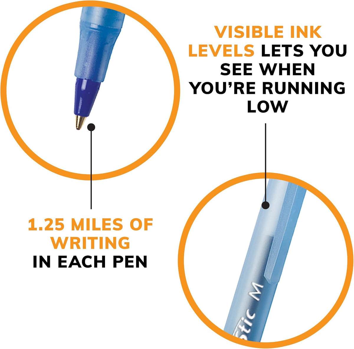 water-based blue, black, or red ink with reliable bleed-resistant performance