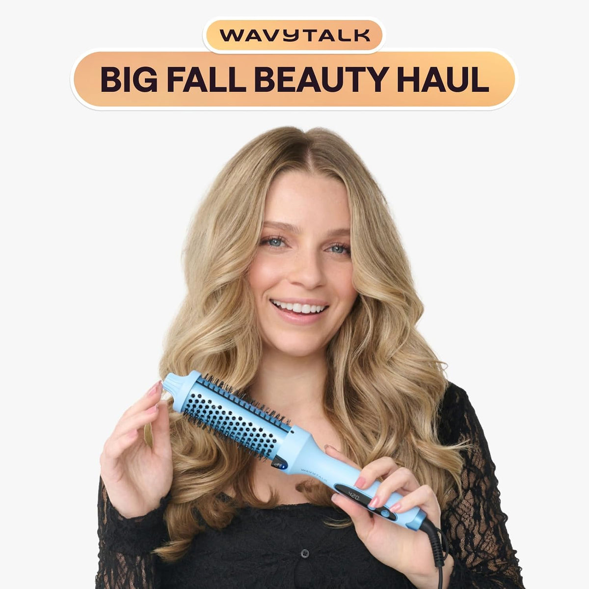 Wavytalk Thermal Brush Blowout Boost 1.5" – Dual Voltage 110V-220V Travel Curling Brush, 0.84 lb Lightweight Hot Brush for International Trips