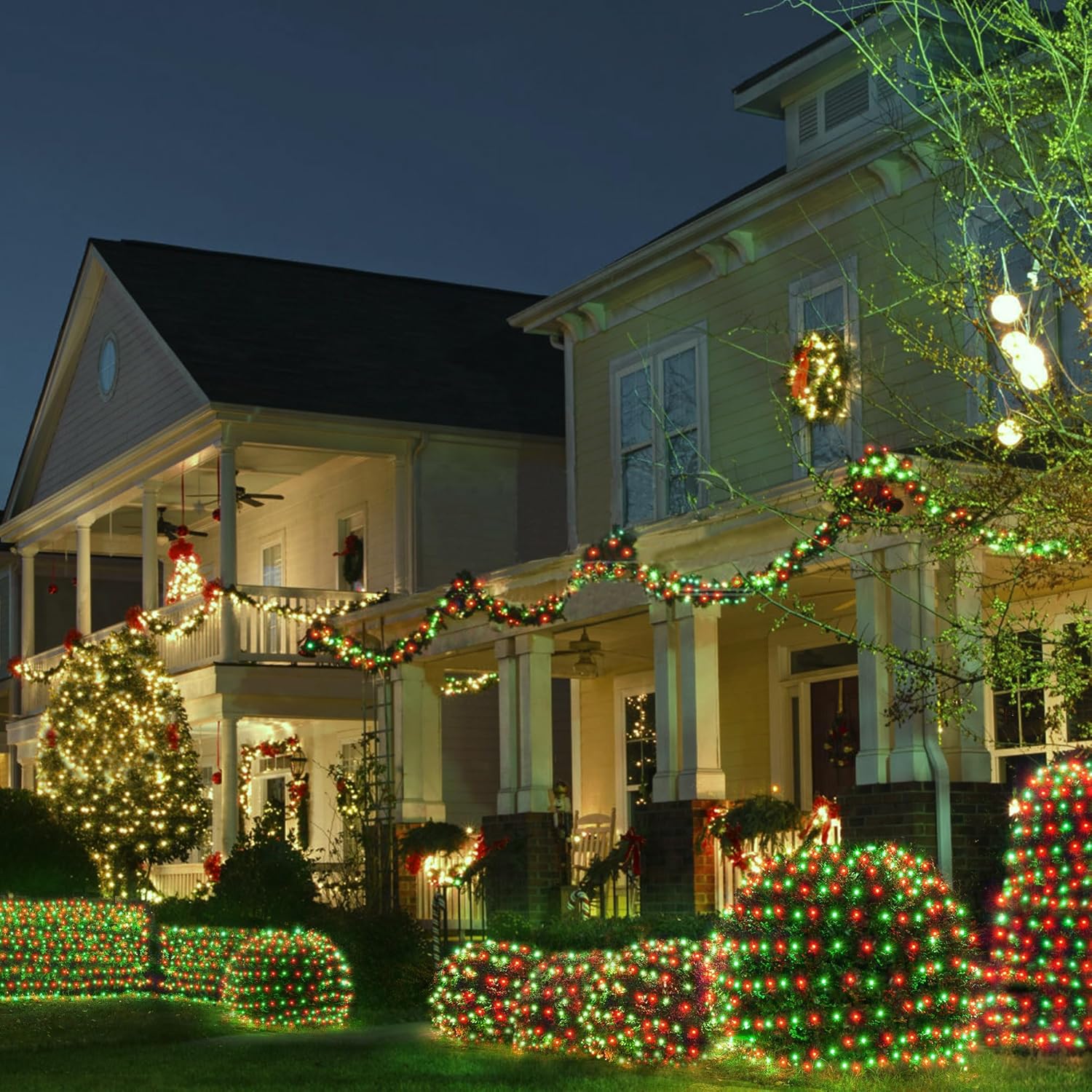 WBao Solar Christmas Net Lights – 200LED Outdoor String Lights for Patio, Lawn, and Garden Bushes with 8 Modes and Remote