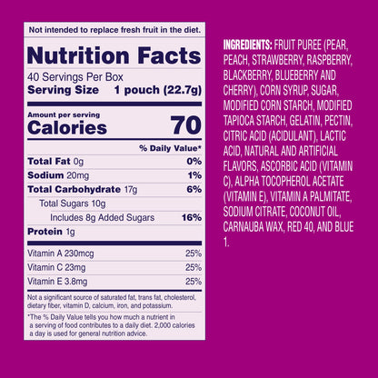 Welch's Fruit Snacks Mixed Fruit – Care Package Snack for Get Well and College Student Gifts, 40 Single-Serve 0.8 oz Bags