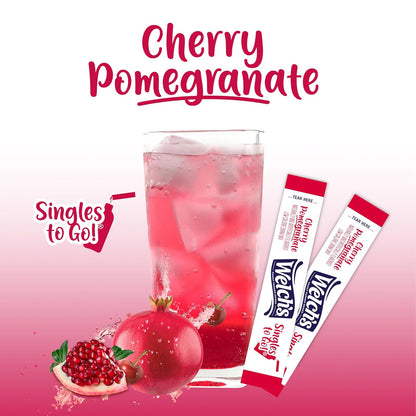 Welch's Singles To Go Powdered Drink Mix - Zero Calorie Strawberry Peach Stick Packs for Mindful Daily Water Intake