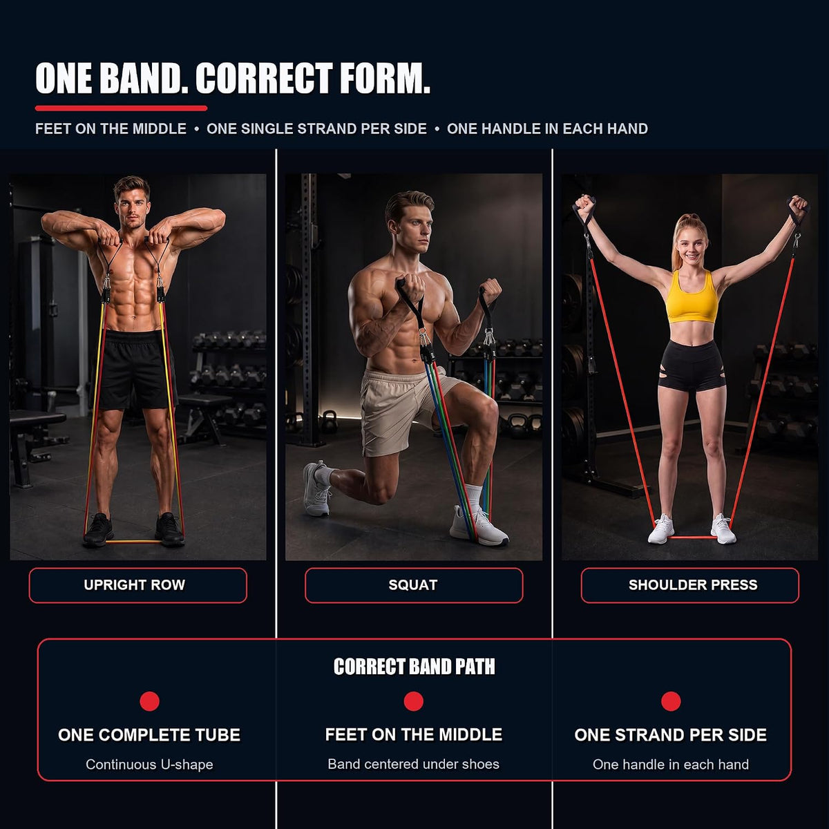 WHATAFIT Exercise Bands 150 lb – Intentional Design Stackable Set for Less-Is-More Living Spaces