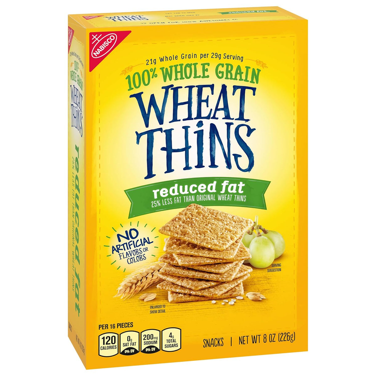 Wheat Thins Reduced Fat Crackers – Kid-Friendly Lunchbox Snack with No Artificial Flavors