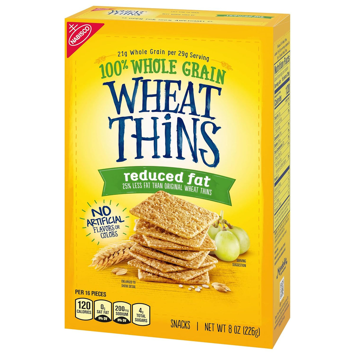 Wheat Thins Reduced Fat Crackers – Kid-Friendly Lunchbox Snack with No Artificial Flavors