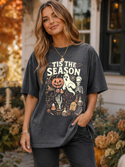 Witch Please Oversized Halloween Sweatshirt Alternative – Cozy Holiday Gift for Mom, Crew Neck Spooky Tee