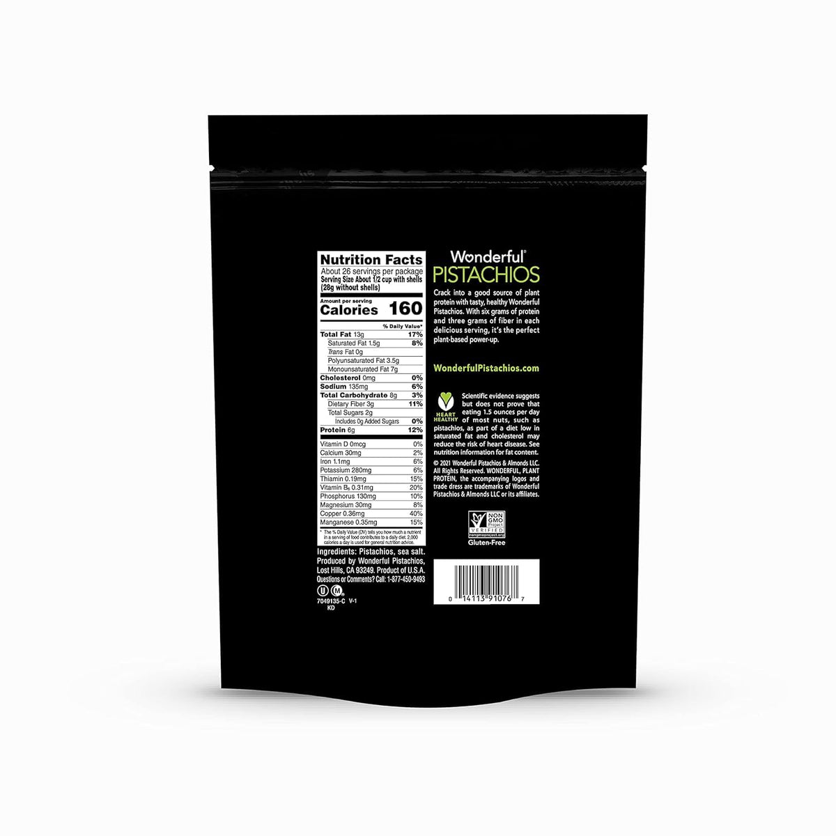 Wonderful Pistachios In Shell, Lightly Salted – Protein-Packed Pantry Staple for Busy Workday Fueling