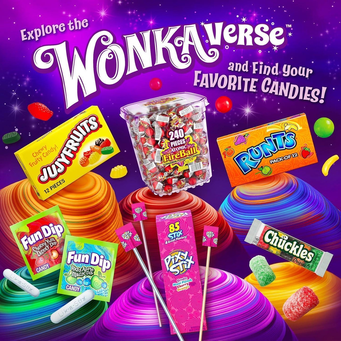 Wonka Spree Original Hard Candy – Simple Pantry Candy, One 12 oz Resealable Bag with Five Flavors