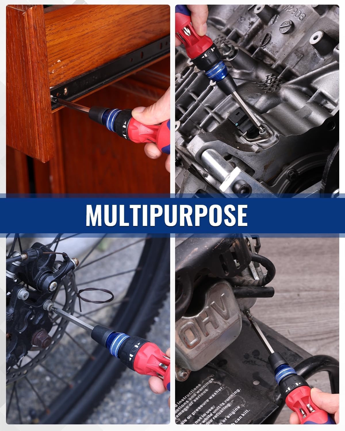 WORKPRO 12-in-1 Ratcheting Screwdriver – Practical Birthday Gift for Dad, Handyman, and DIY Husband