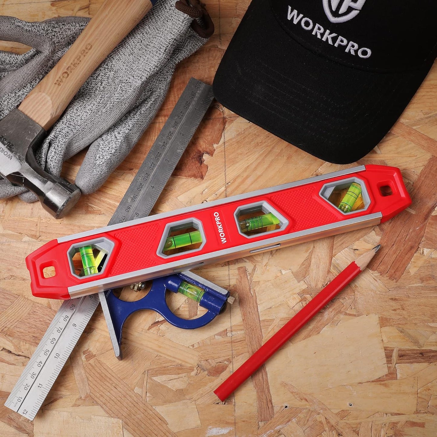 WORKPRO 12 Inch Magnetic Torpedo Level - Practical Housewarming Gift for New Homeowners and First Apartments