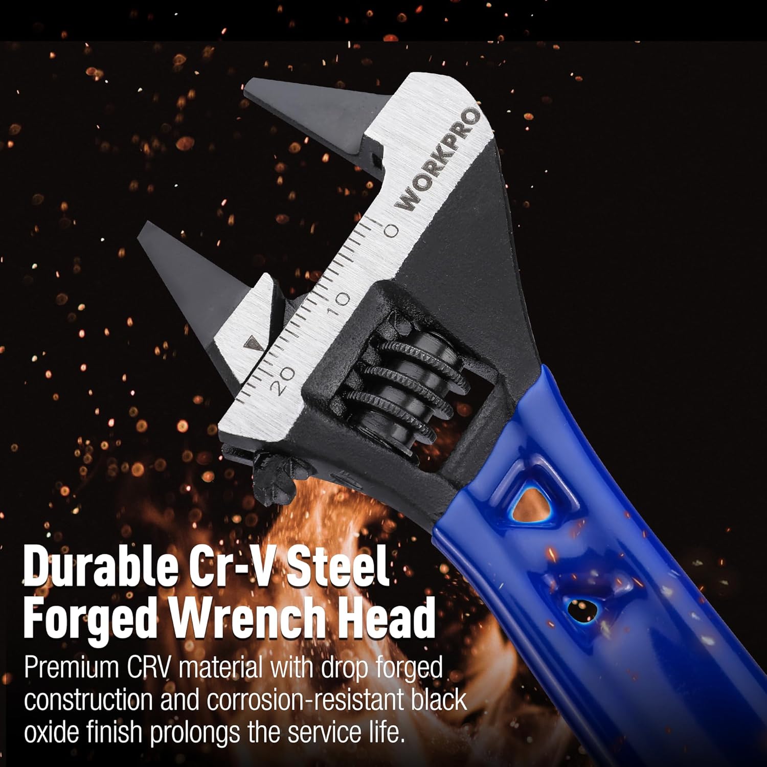 WORKPRO 4-Inch Stubby Adjustable Wrench – Productivity Booster for Tight Engine Bay and Under-Sink Plumbing Repairs