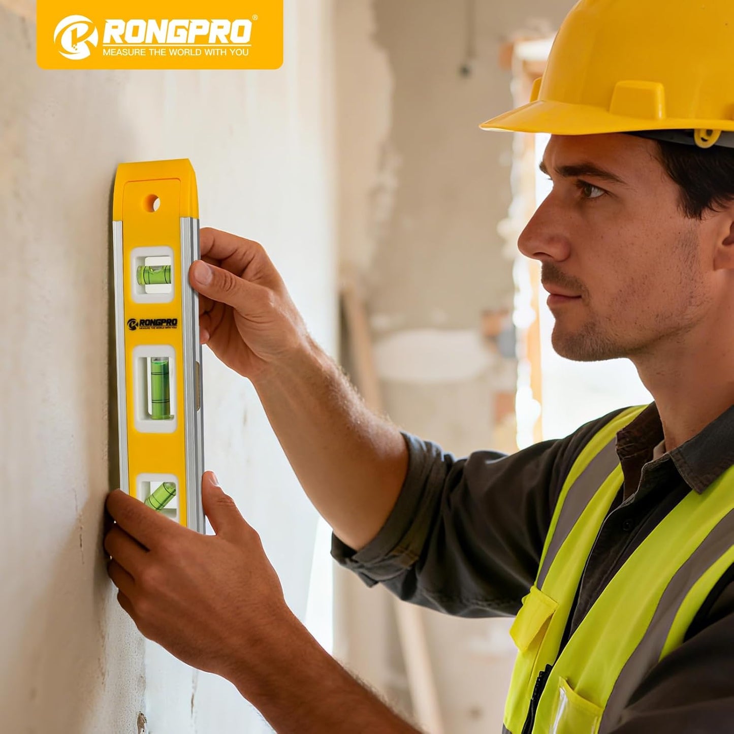 WORKPRO 9 Inch Magnetic Torpedo Level – Hands-Free Measuring Tool for Construction Sites and Basement Workshops