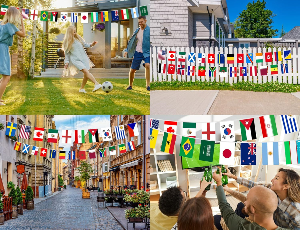 World Cup 2026 Hanging Flags 1 Pack – Double-Sided Polyester Bunting for Cozy Indoor Viewing Decor