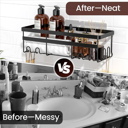 WOWBOX No-Drill Bathroom Shelf – Less-Is-More Wall Storage with Hidden Drainage Design