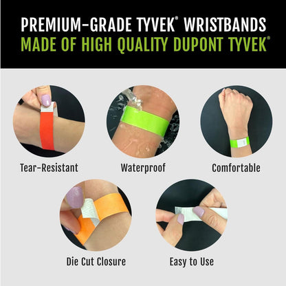 WristCo Professional Tyvek Wristbands – Writable Surface Bands for Networking Events