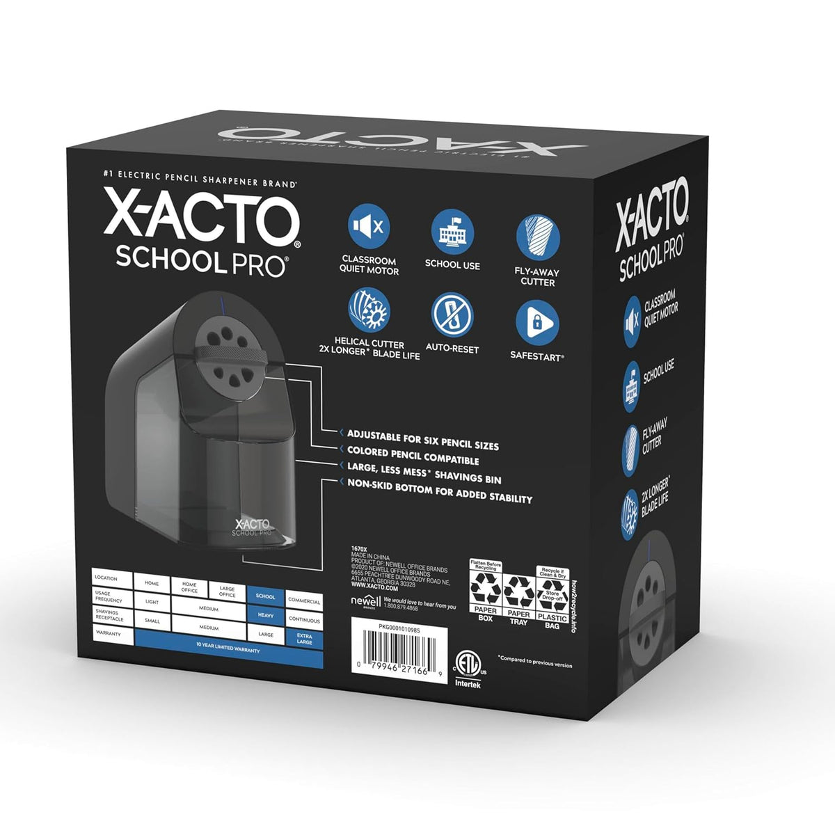 X-ACTO Bulk Pencil Prep Sharpener for Start-of-Year Classroom Setup, Reliable Daily Sharpening with Auto-Stop