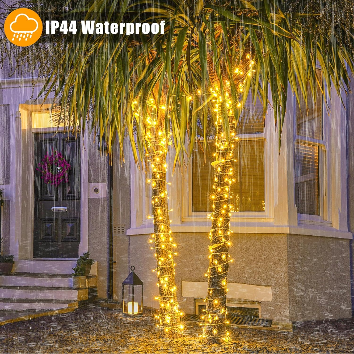Xmars 300 LED Warm White String Lights – 100ft Cozy Bedroom & Living Room Decor, 8 Modes Indoor Fairy Light with Timer