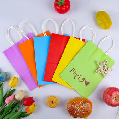 XPCARE Solid Color Paper Gift Bags 32 Pack, Housewarming Present Bags with Blank Surface for Personal Notes
