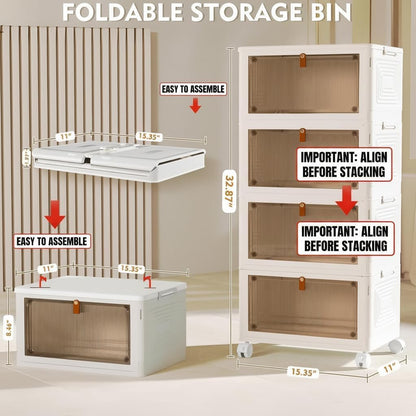 YFXCVSL 4 Tier Designer Storage Bins Blending Function with Home Aesthetic