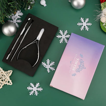 YINYIN Cuticle Nippers and Pusher – Single Multi-Use Manicure Tool in Neutral Finishes