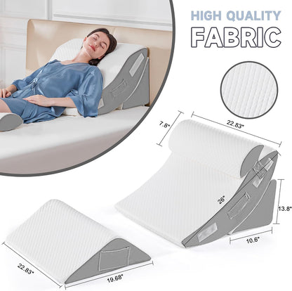 Yojoker 4-Piece Foam Wedge System – Coordinated Bedroom Decor with Removable Plush Cover