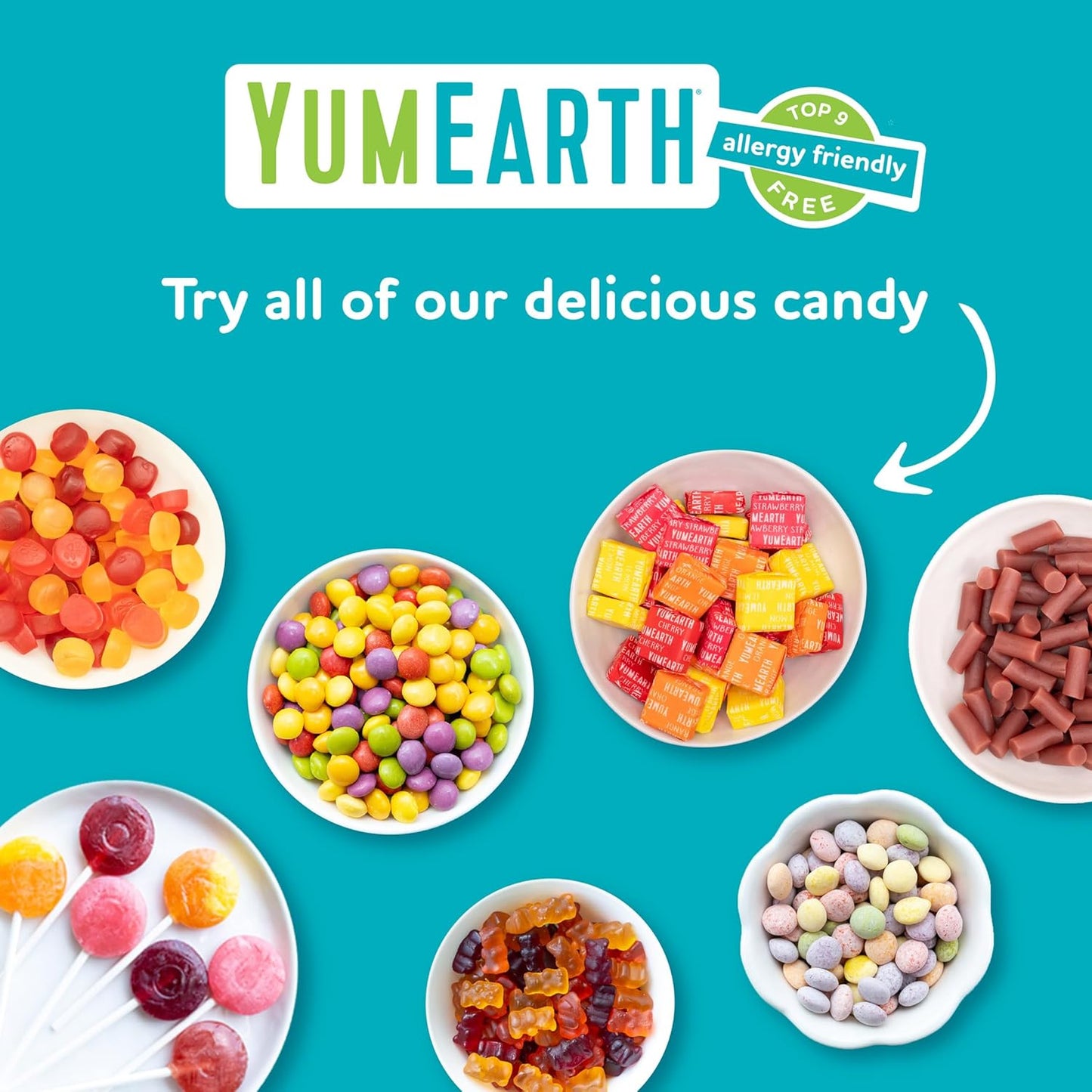 YumEarth Organic Giggles Chewy Candy – Allergy Friendly Goody Bag Filler for Kids Birthday Parties, Bulk Vegan Candy