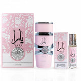 Lattafa Yara Women's Scent Bundle – Streamlined Eau de Parfum and Oil Roller in Two Effortless Formats