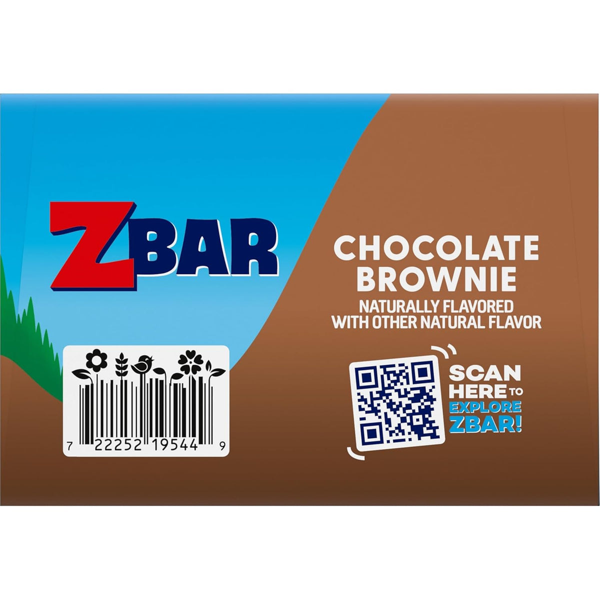 Zbar Chocolate Brownie Soft-Baked Granola Bars — Portable Snack for Family Road Trips and Camping, 24 Pack
