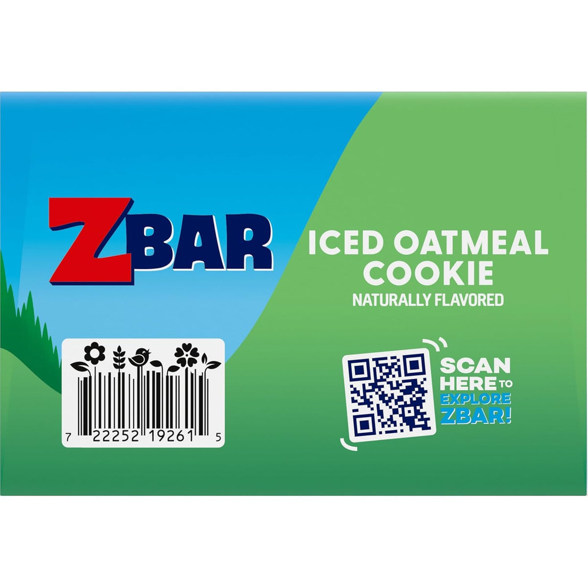 Zbar Iced Oatmeal Cookie Snack Bars – Lunchbox Snack for Active Kids, 24 Individually Wrapped Organic Granola Bars