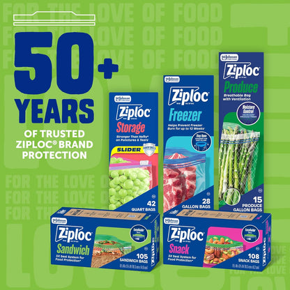 Ziploc EasyGuide Snack Bags for Home Office Meal Prep – Resealable Storage for Focused Workday Routines