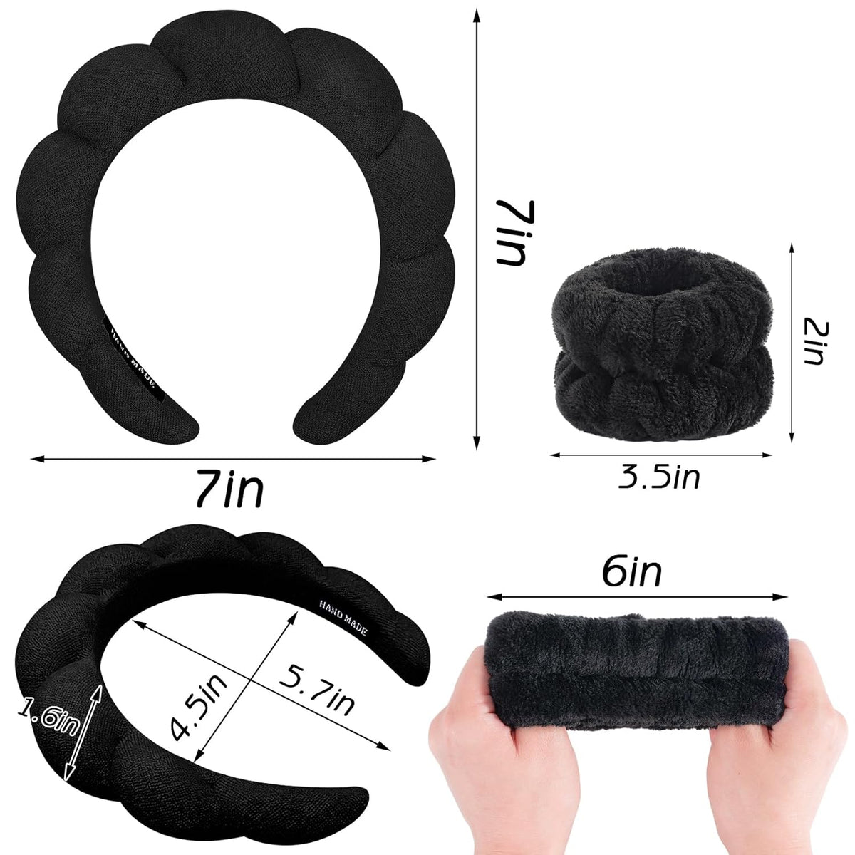 Zkptops Bubble Hairband – Versatile Workout Headband for Light Exercise, Stretchy Puffy Band for Studio Sessions