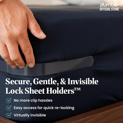 ZlumberLock Corner Sheet Locks – Better Night's Sleep Upgrade, Holds Sheets in Place Through Every Position