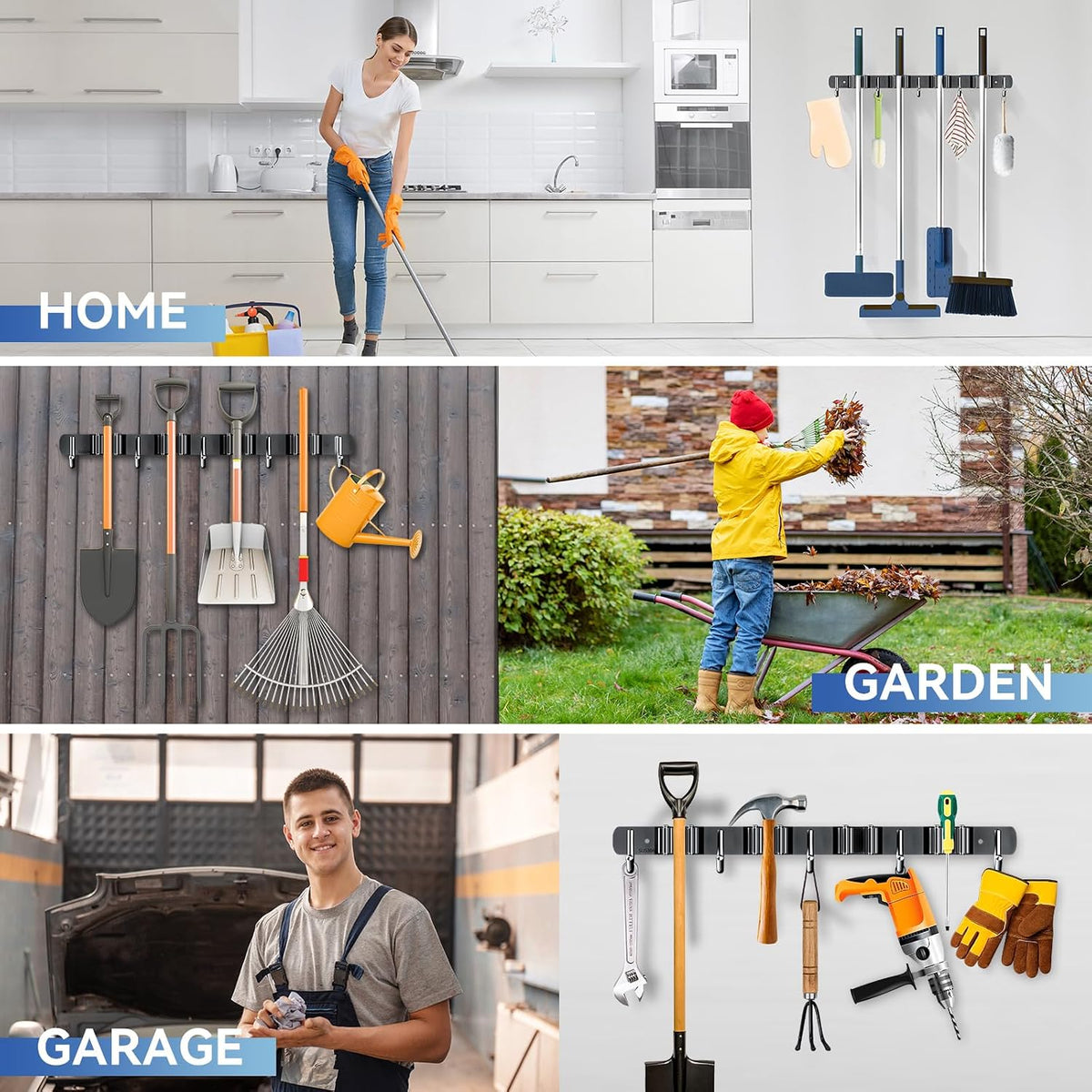 ZONGOOL Stainless Steel Broom and Mop Rack – Practical First-Apartment Gift for College Grads and Renters