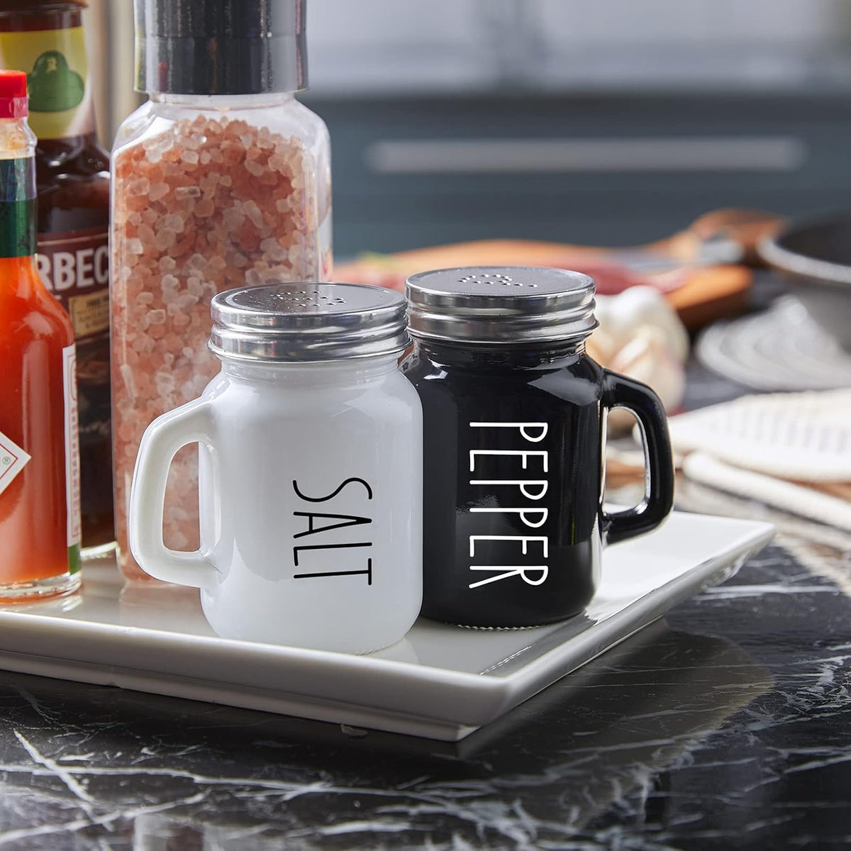 ZOSUJO 4 oz Glass Salt and Pepper Shakers – Birthday Gift for Mom and Her, Kitchen Decor Surprise