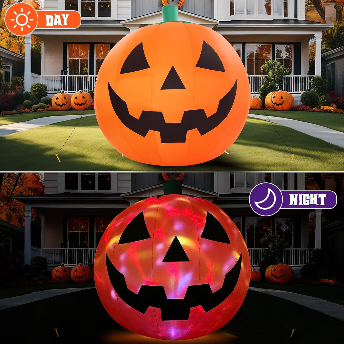 ZPISF Giant Pumpkin Halloween Inflatable - Pet and Child Safe Lawn Display with No Open Flame or Hot Surface