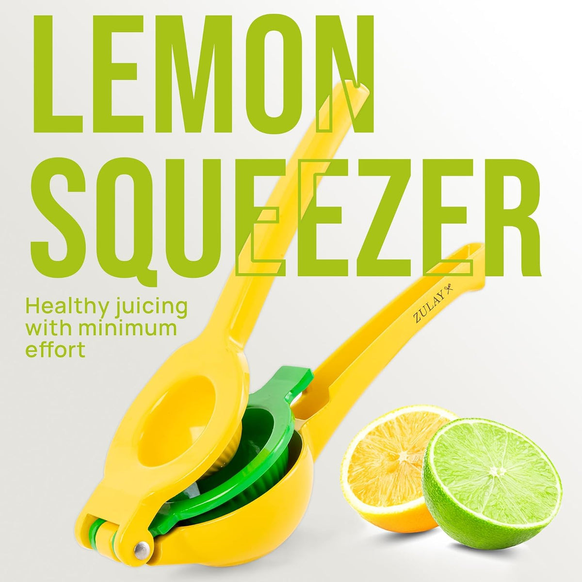 Zulay Kitchen 2-in-1 Lime Juicer – Family Cooking Helper for Little Chefs, Child-Friendly Manual Lemon Press